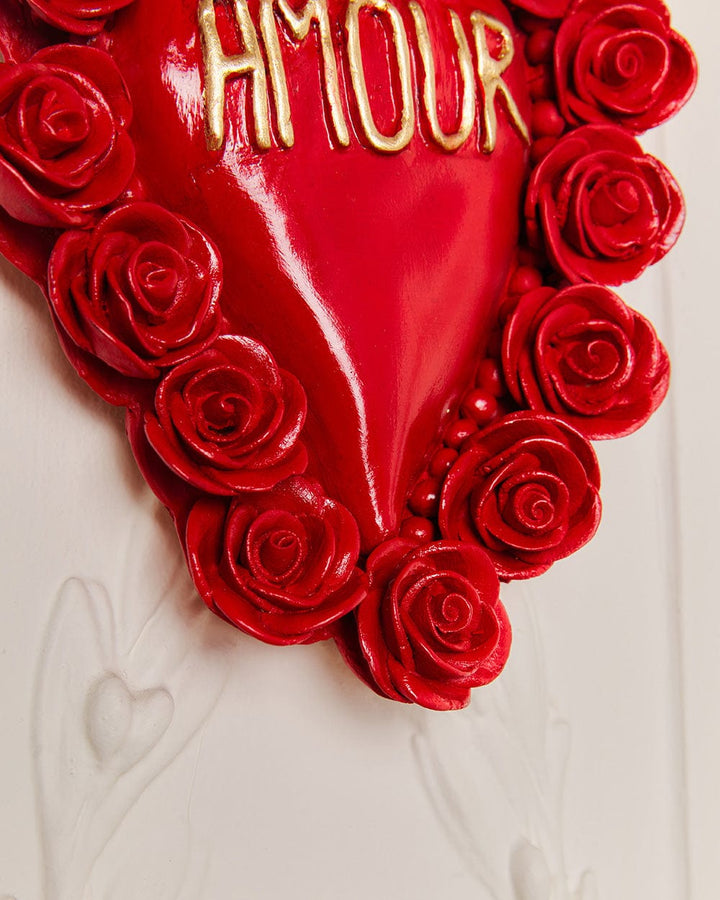 Sos Amor Paris Décoration murale Argile Ex-Voto AMORE • red roses by Cuore di Argilla 🇮🇹