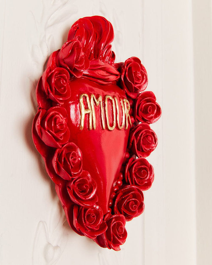 Sos Amor Paris Décoration murale Argile Ex-Voto AMORE • red roses by Cuore di Argilla 🇮🇹