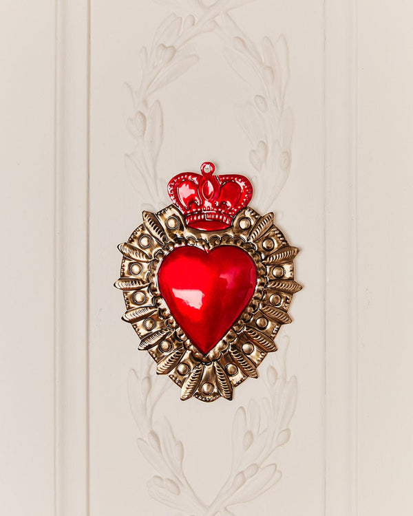 Sos Amor Paris Décoration murale Métal coloré Ex-Voto L métal coloré SANGUINE CORONA 🇲🇽