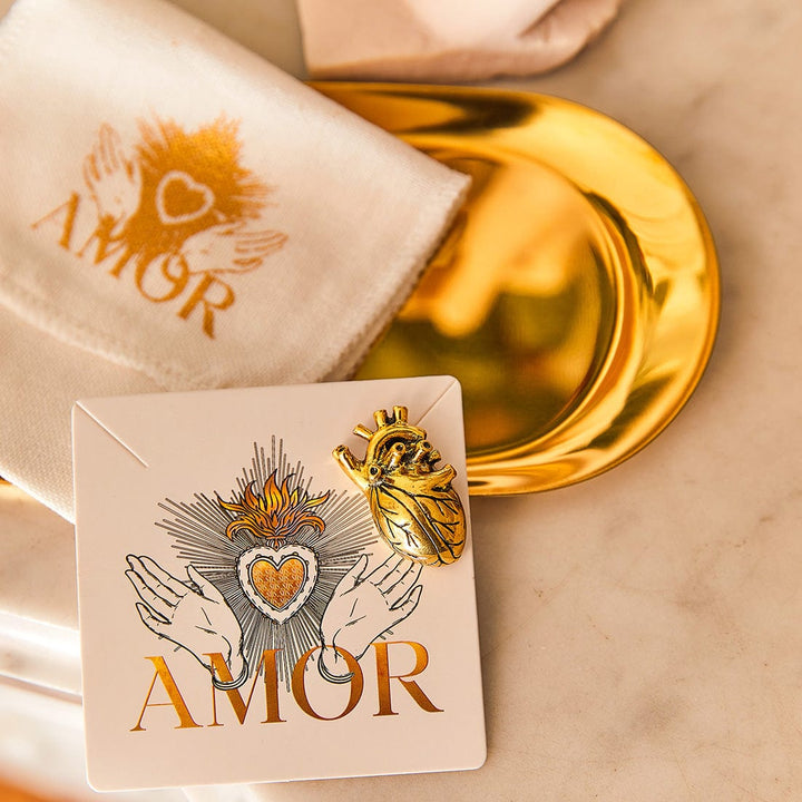 Sos Amor Paris Pins - Broches - Patchs Broche Coeur Anatomique CALL MY NAME Or Rosé
